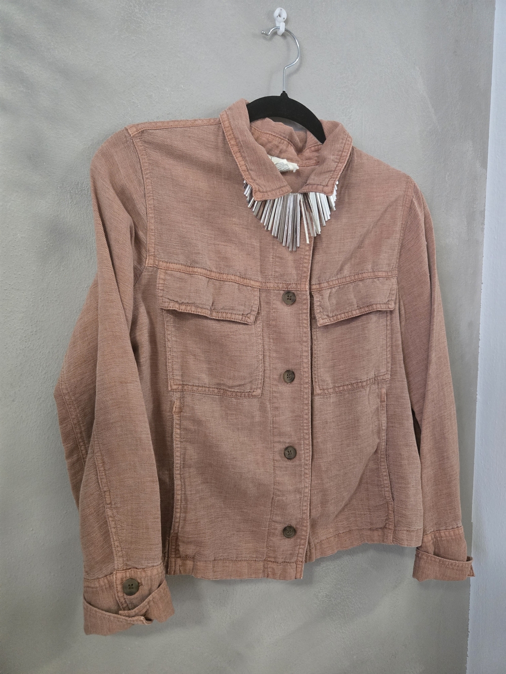 Nicole Miller Dusty Rose Corduroy Jean Jacket